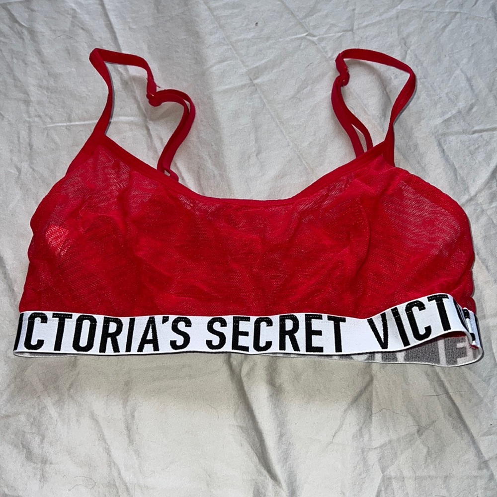 Victoria’s Secret mesh bralette with hearts